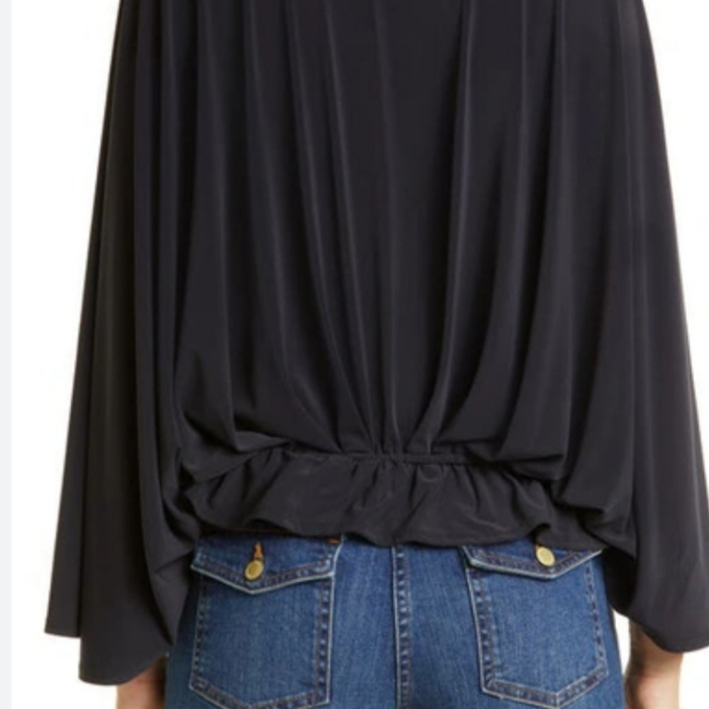 Ramy Brook Women's Black Pearl Ruffle Hem Pullover Blouse Top Size XXL/TTG - Picture 6 of 6